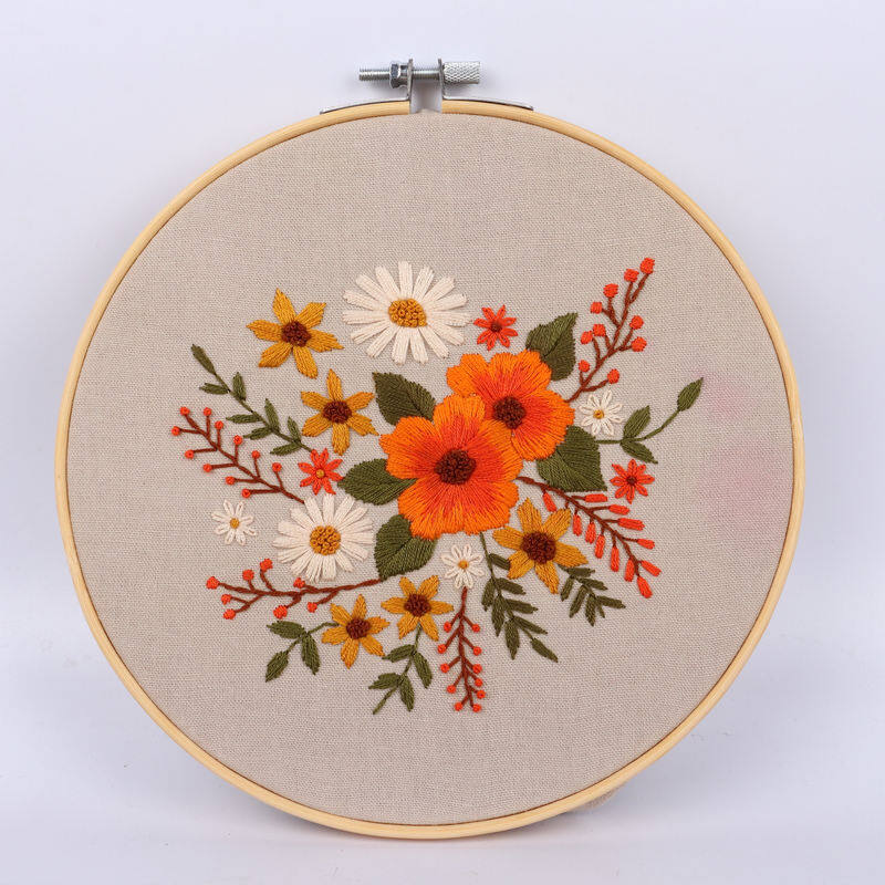 【Ready Stock】BEUMK Flowers Pattern DIY Cross Stitch Kit Handmade Craft Sewing Embroidery Set