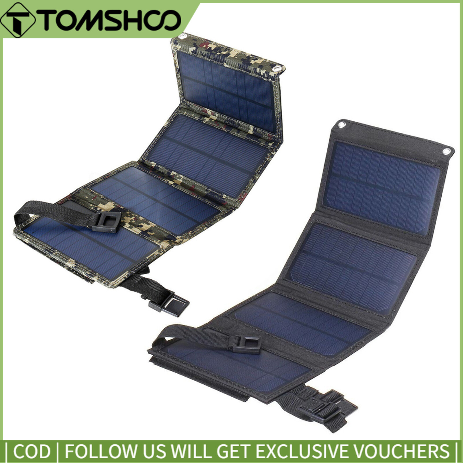 20W Outdoor Camping Hiking USB Solar Panel Portable Solar Power Recharger Mobilephone Recharging Tool Folding Removable Solar Panels