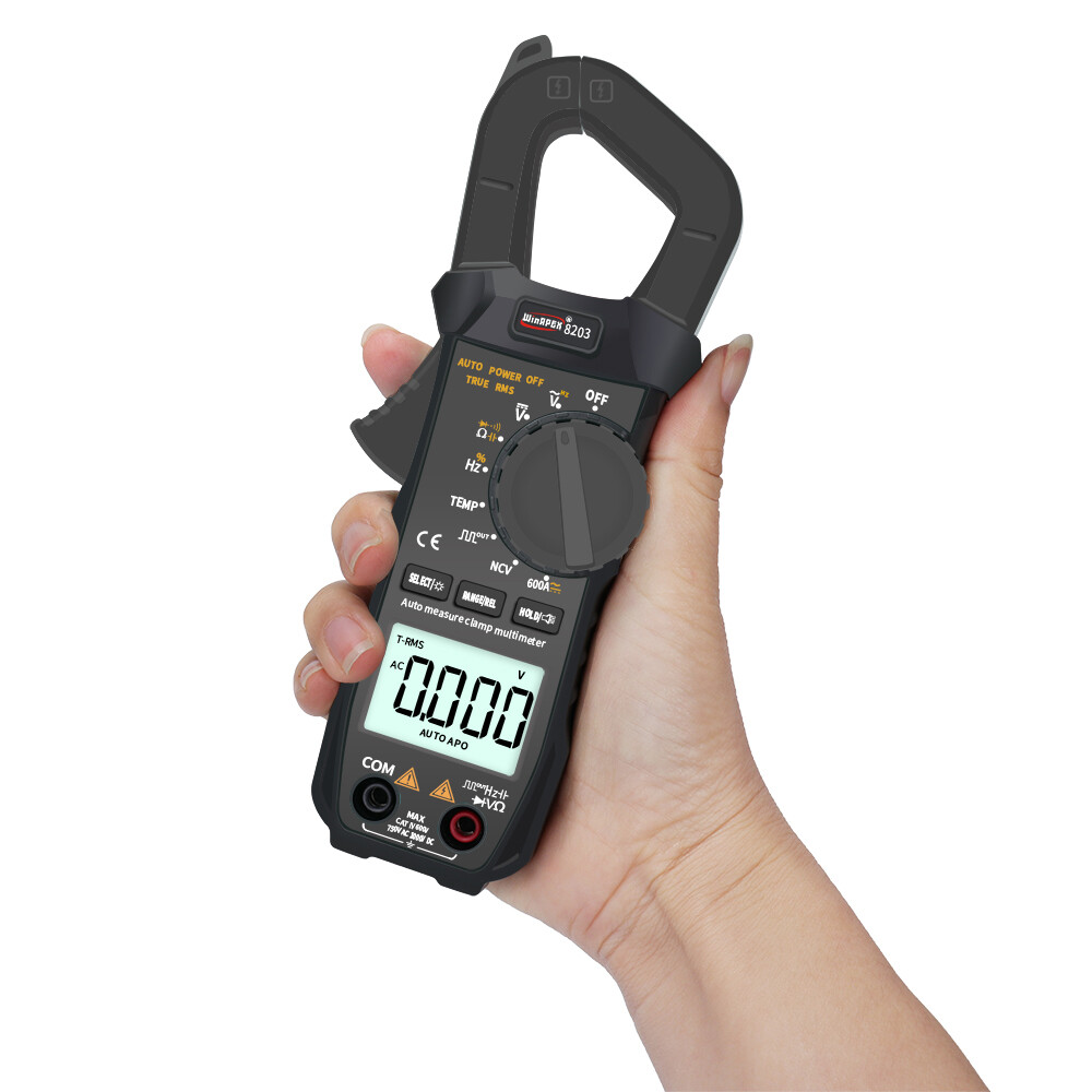 SMART SENSOR Portable Pocket Multimeter 6000 Counts True RMS Digital Clamp Meter with Square Wave Output