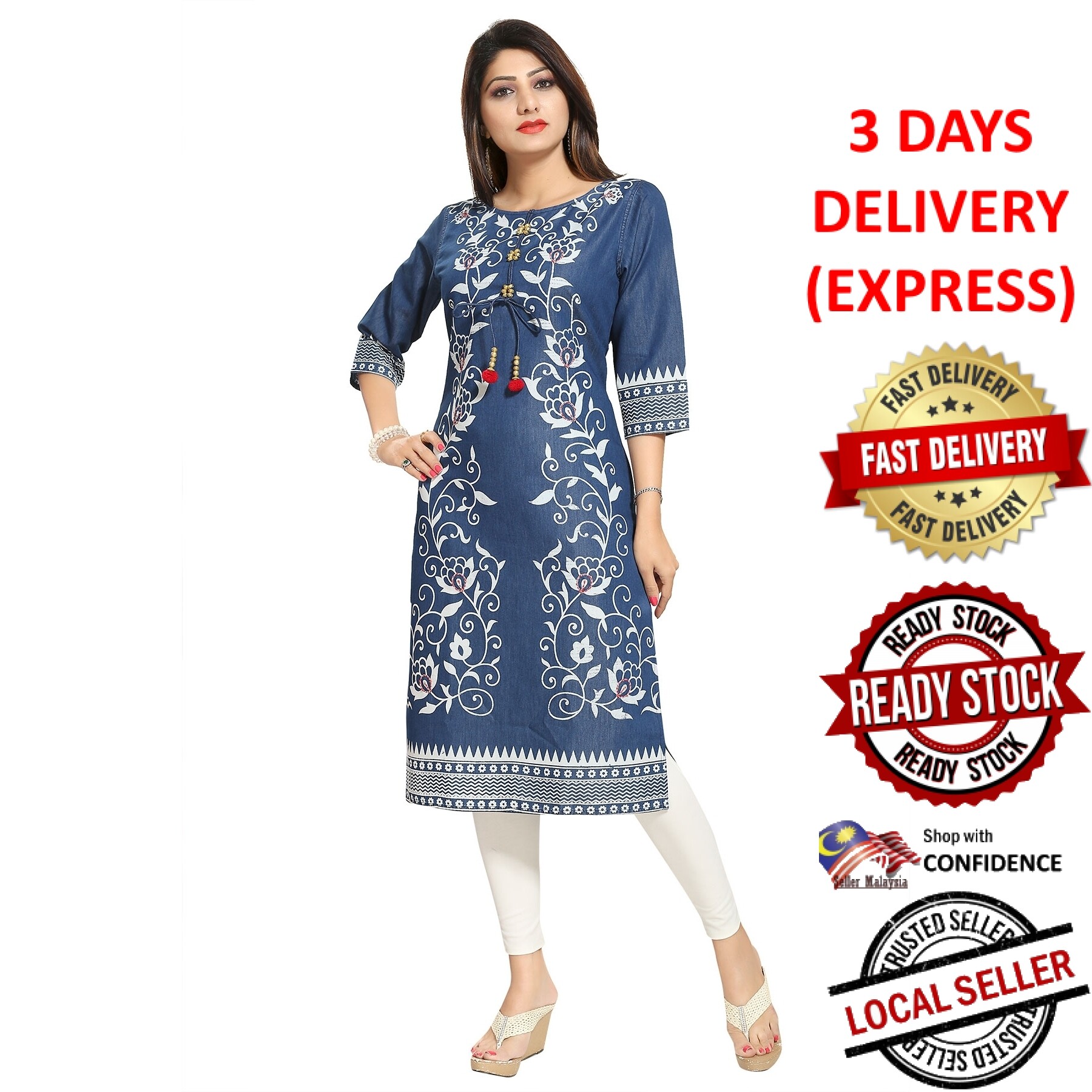 Shop Long Kurti With Jeans online - Jul 