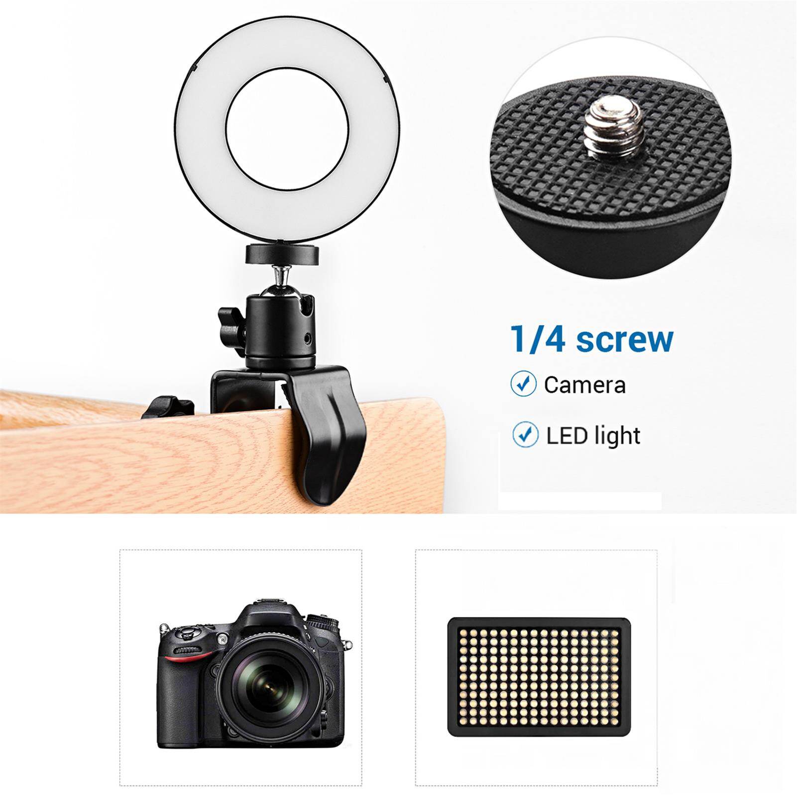Andoer Siêu Kẹp Gắn Kẹp Cố Định Hình Chữ U, Với Đầu Bi Xoay Được Cho Micro Camera Đèn LED