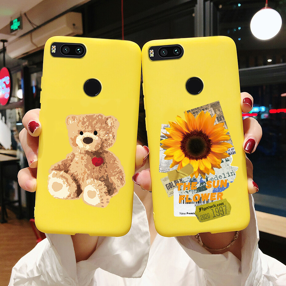 Casing for Xiaomi Mi A1 and Xiaomi Mi 5X Case Cartoon Cute Soft Silicone Matte Back Cover Phone Cases