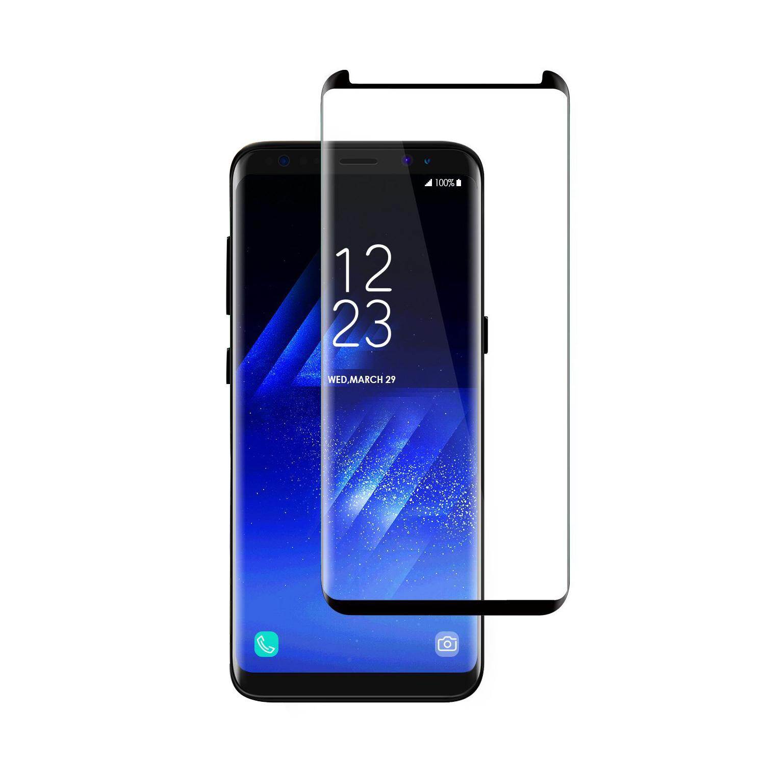 Galaxy  S8 Plus Tempered Glass Screen Protector,LUOWAN Screen Protector [Case Friendly] [0.22mm] [100% Touch Sensitivity] Anti Scratch/Fingerprint, Bubble Free for Galaxy S8 Plus (Black)