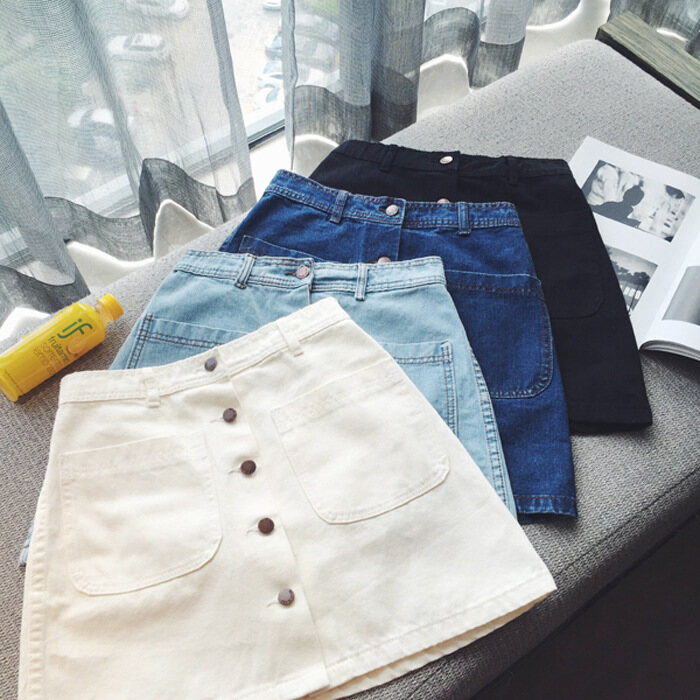 Skirt korea high waist loose Denim miniskirt