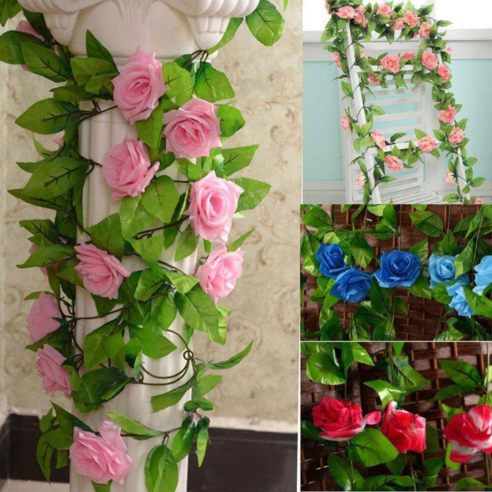 Green Leaves Wedding Party Ivy Vine Camellia Artificial Silk Roses Flowers