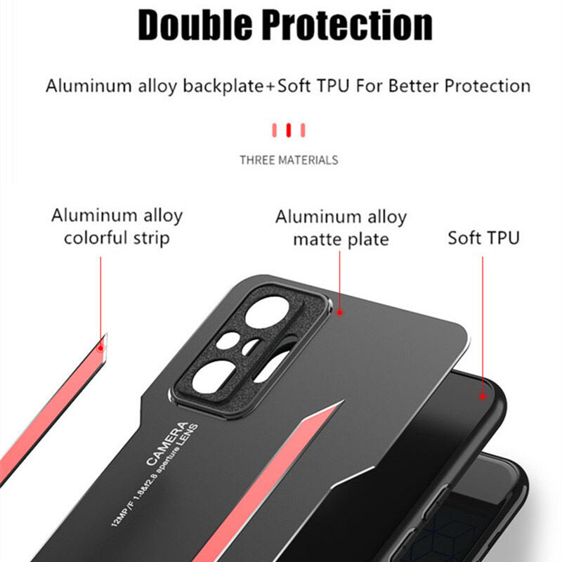 ROAZIC, Dành Cho Xiaomi Redmi Note 10 Note 10 Pro Note 10 Pro Max Ốp Điện Thoại Ốp Lưng Kim Loại Mờ Ốp Khung TPU Mềm Vỏ Nhôm Chống Rơi Siêu Mỏng