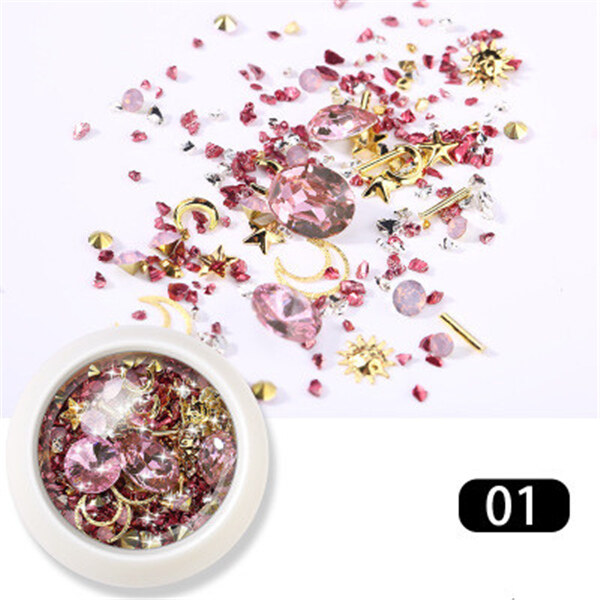 DECINIEE 1 Box Mixed 3D Rhinestones Nail Art Decorations Crystal Gems Jewelry Shiny Stones Glass Manicure Accessories Rivet Stick Drill