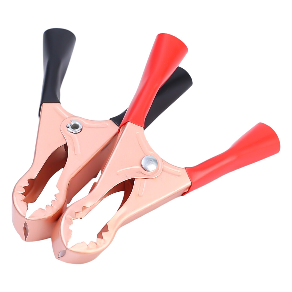 2 cái đen tay cầm bằng nhựa màu Đỏ Bộ Dò Thử nghiệm kim loại kẹp cá sấu nối kết nối ổ cắm phích cắm cho pin