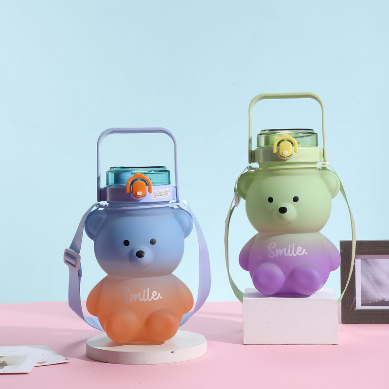 ABL 800ML Bear Kids Drinking Water Bottle Straw Cup Large-capacity Student Bottle Drink Portable Botol Air Shaker Bottle Shaker Bottle