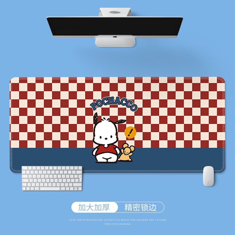 Pochacco Mouse Pad Cute Cartoon Sanrio Office Mat PC Computer Keyboard Desk Pad Dog Kawaii 900X400 Learning Carpet