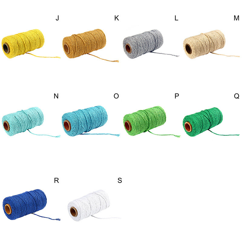 Pzcf Chỉ May 1 Cuộn Dây Màu Dệt Bện Thủ Công Dây Cotton 100M X 2Mm, Dây Macrame Tự Làm, Sợi Bông Màu