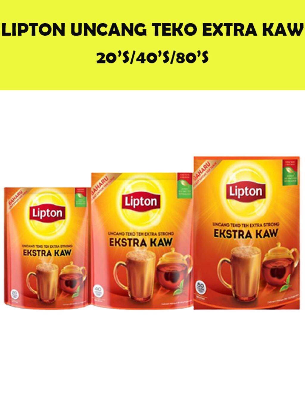 Lipton Teh O Uncang Ekstra Kaw ( Extra Strong ) 40 Pot bags/80 pot bags