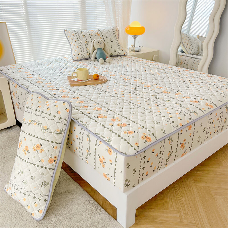 Được trang bị cadar kháng khuẩn vải bọc bảo vệ nệm đàn hồi cỡ Queen Vua duy nhất Ra Bọc Nệm in hoa tấm ga trải giường (không có gối)