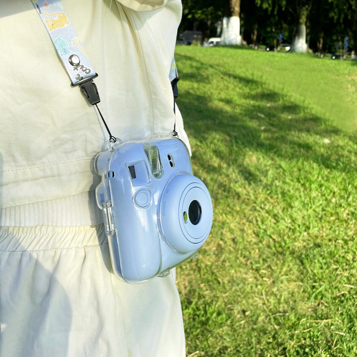 【Yadea hongkong】ốp bảo vệ Instax mini 12 Ốp bảo vệ trong suốt pha lê Túi máy ảnh mini 12 Ốp bảo vệ có dây đeo vai