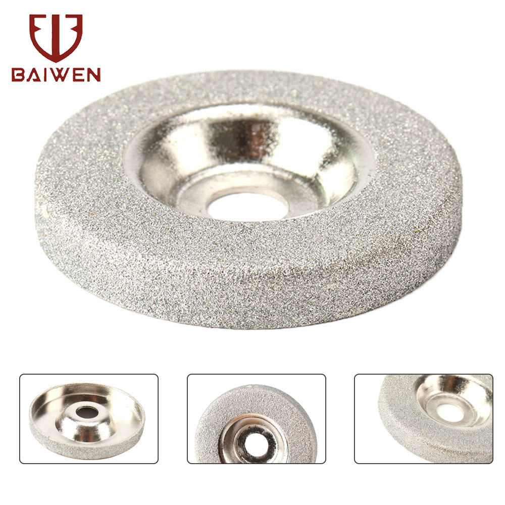 BAI WEN Bánh Mài Kim Cương 50Mm 2 Inch 150/180/360 Grit Đĩa Mài Đá Cốc Bánh Mài Cắt Góc Phụ Kiện Dụng Cụ Quay 2/5/6 Cái