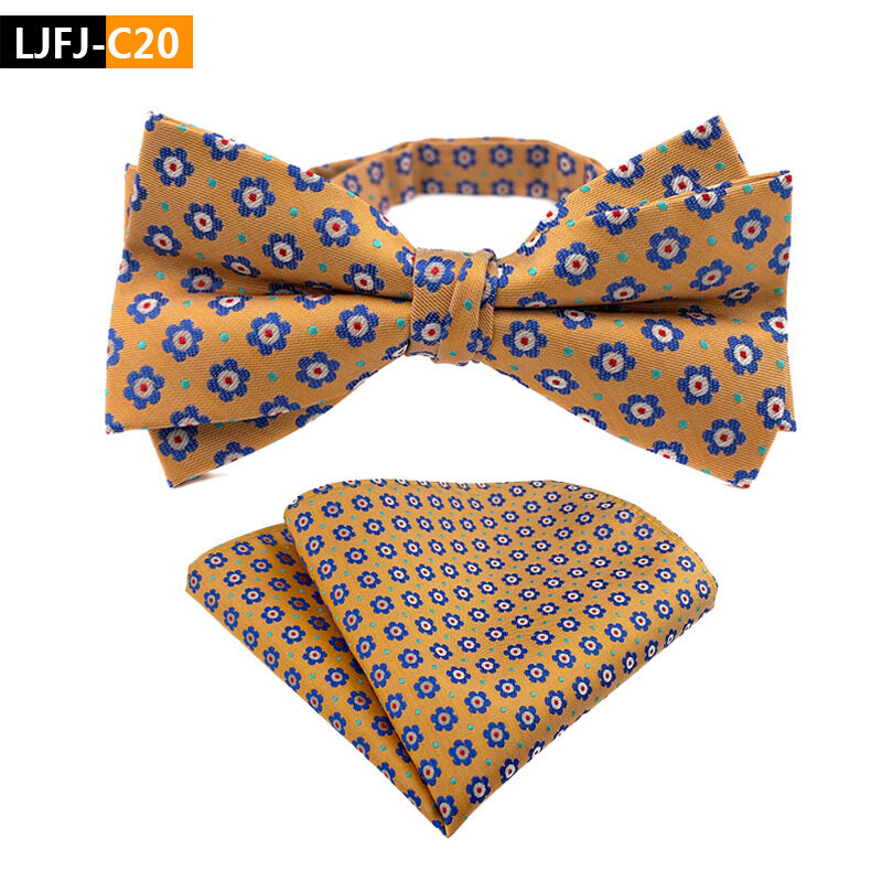 New Paisley Bow Tie Pocket Square Set Bridegroom Wedding Bow Tie