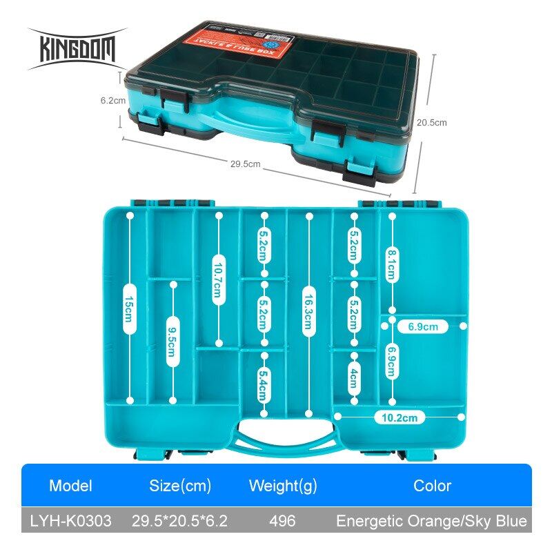 Kingdom Fishing tackle boxes Large Space Double Multi-function lure box