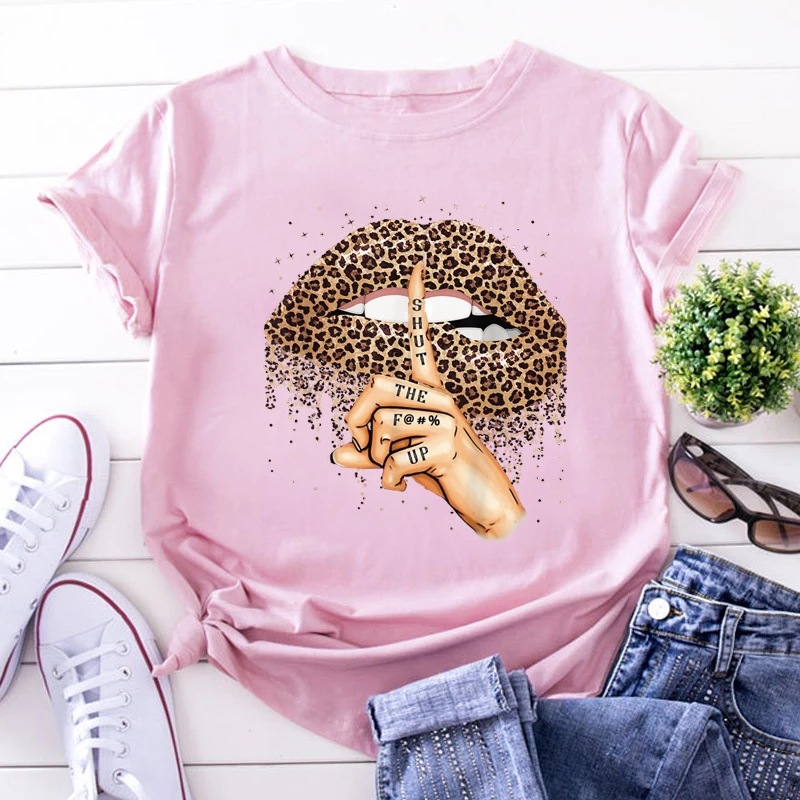hottie factory Loose-Fit Summer Short-Sleeve T-Shirt for Women Students Plus Size Top