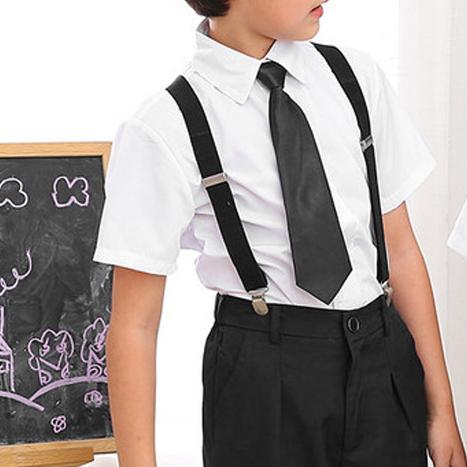 Necktie Breathable Elastic Solid Color Boy Stain Necktie for Wedding