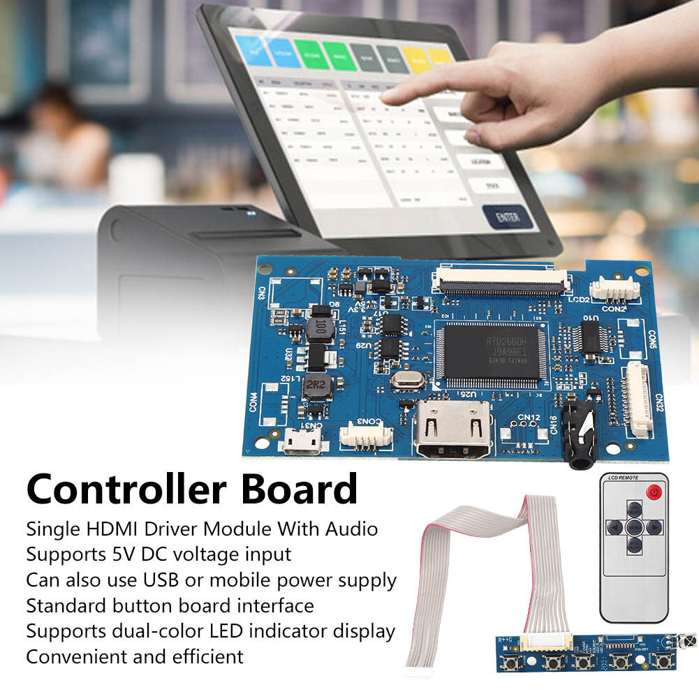 Controller Board, Liquid Screen LCD Module Shield, Long Service Life Backlight Industrial Flat Panels for Industrial Display Screens