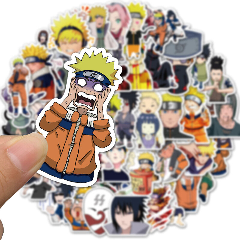 100 pçs anime naruto adesivos para portátil garrafa de água skate