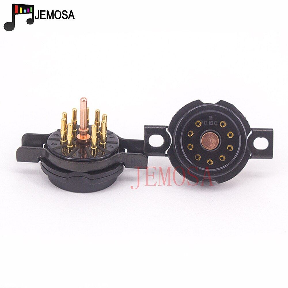 {“：》 CMC Bakelite 9Pin Tube Socket Plated For ECC81 ECC82 ECC83 12AX7 7199 ECC88 Electron Tube HIFI Audio Vacuum Tube Amplifier