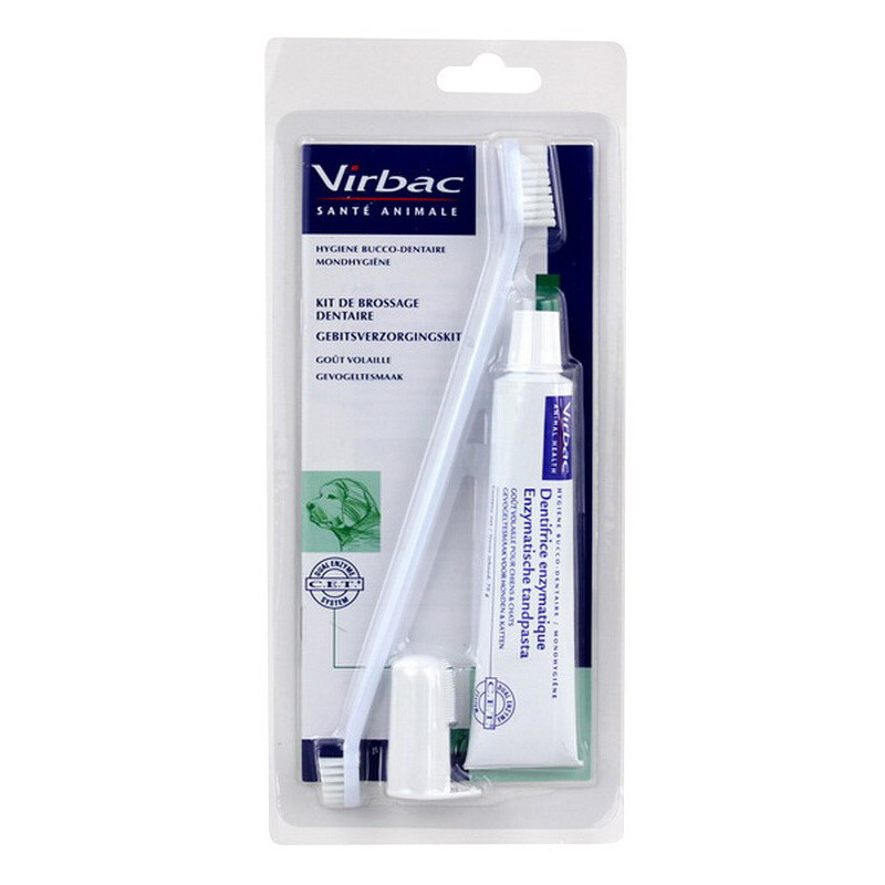 French Virbac Toothpaste Set Pet Oral Cleaning Nursing Edible Wash Free