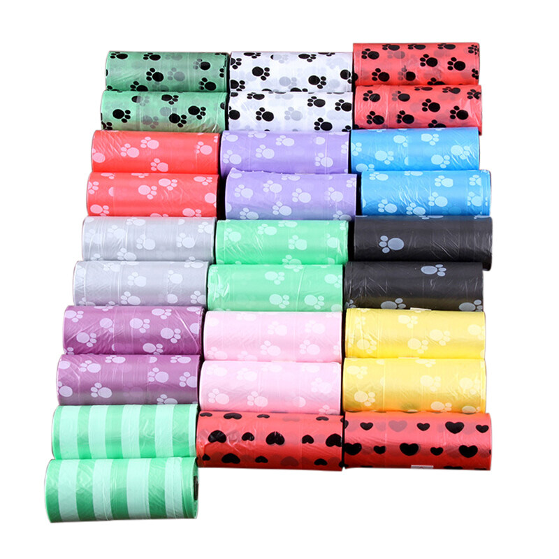 5 Cuộn Họa Tiết Cún Cưng Chất Thải Với Thùng Rác In Hình Chó Móng Vuốt Vui Nhộn In Rác Màu Ngẫu Nhiên