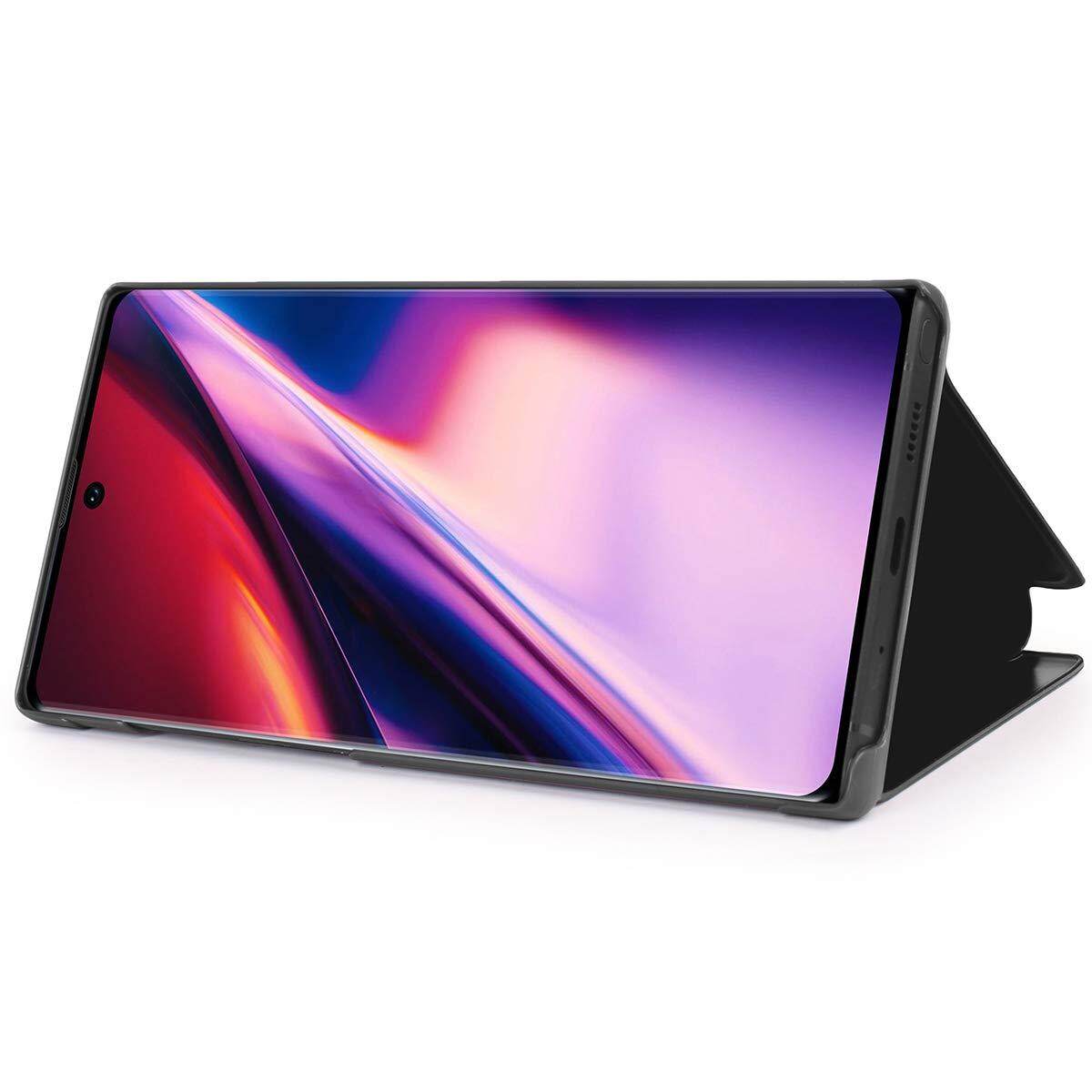 Ốp Lưng Galaxy Note 10 Note 10 Plus Ốp Bảo Vệ Toàn Thân Có Giá Đỡ Mạ Điện Màn Hình Tráng Gương Có Ô Xem Chức Năng Báo Thức Hẹn Giờ Ngủ Thông Minh