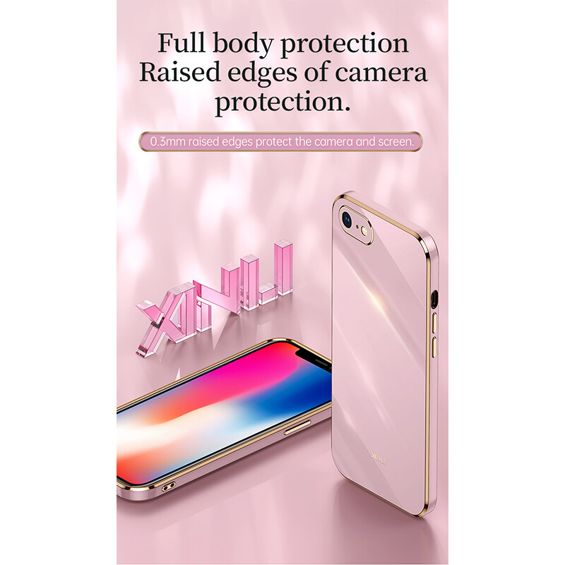 LANLIN For iPhone 6 6s iPhone 6 Plus 6s Plus Phone Case 6D Plating Soft Casing Silicone Square Frame Shiny Bling Back Cover For iPhone 6 Plus/iPhone 6 Case