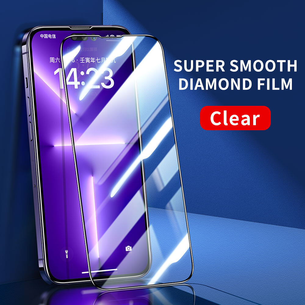 SmartDevil Miếng Dán Bảo Vệ Màn Hình Kim Cương Siêu Mịn Cho iPhone 14 Pro max 14 Pro 14 Plus 13 Pro max  13 iPhone 16e Miếng Dán Kính Cường Lực HD Ánh Sáng Xanh Toàn Màn Hình Chống Vân Tay Chống Cháy Nổ