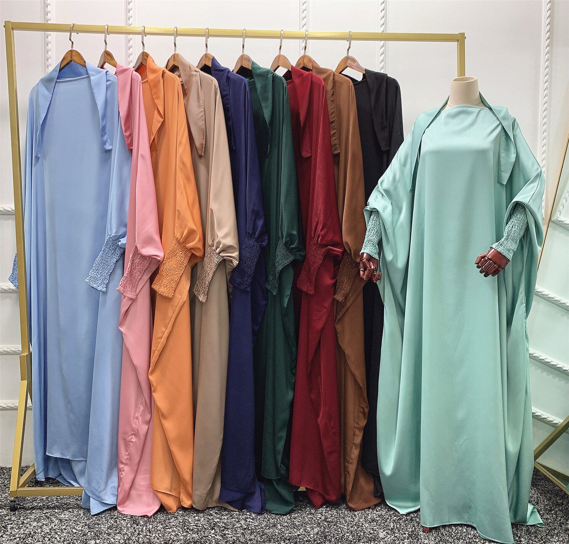 Ramadan Jilbab Muslim One Piece Prayer Garment Hijab Dress Women Hooded Abaya Dubai Full Cover 3003