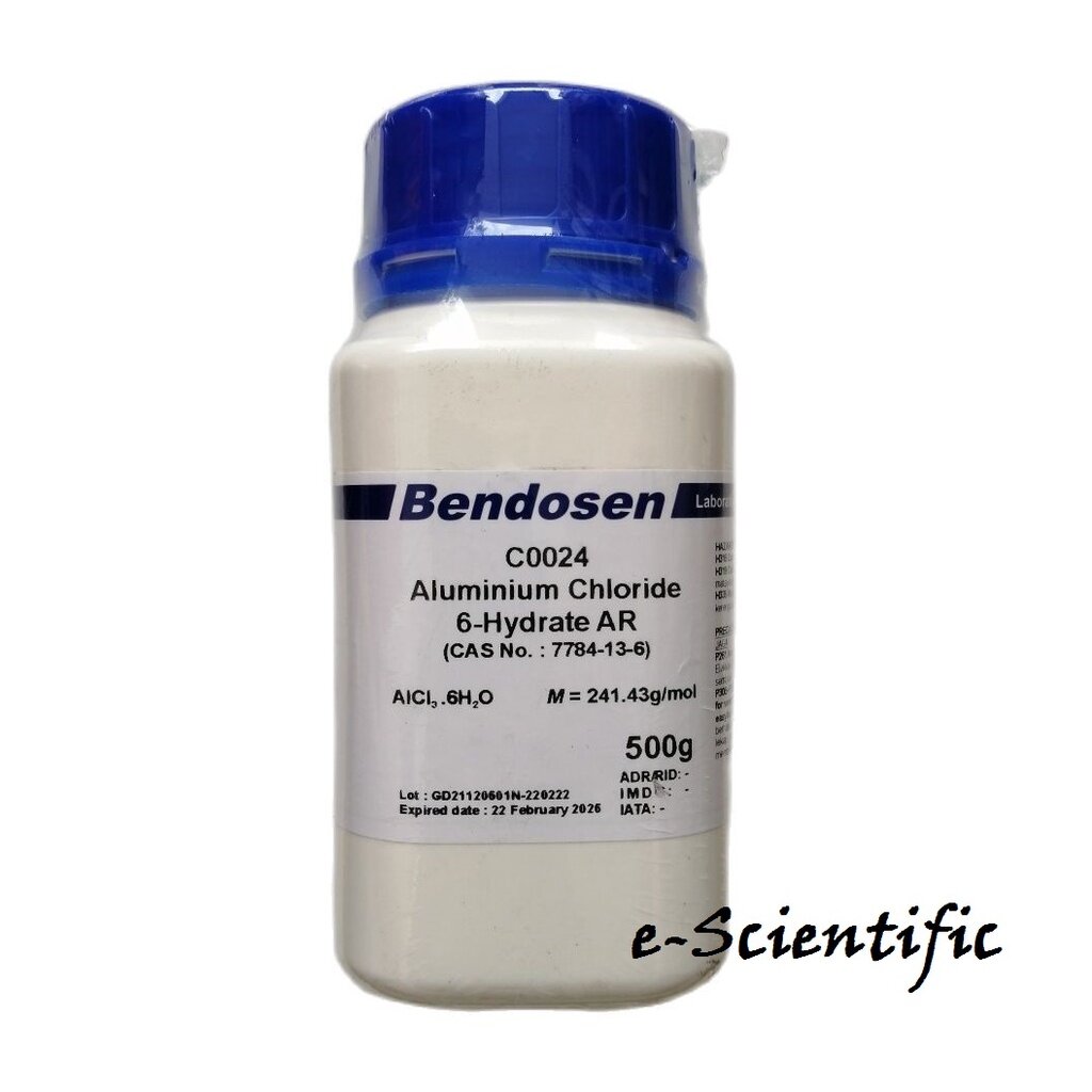 Aluminium Chloride 6H2O AR, 500g, BENDOSEN Lazada