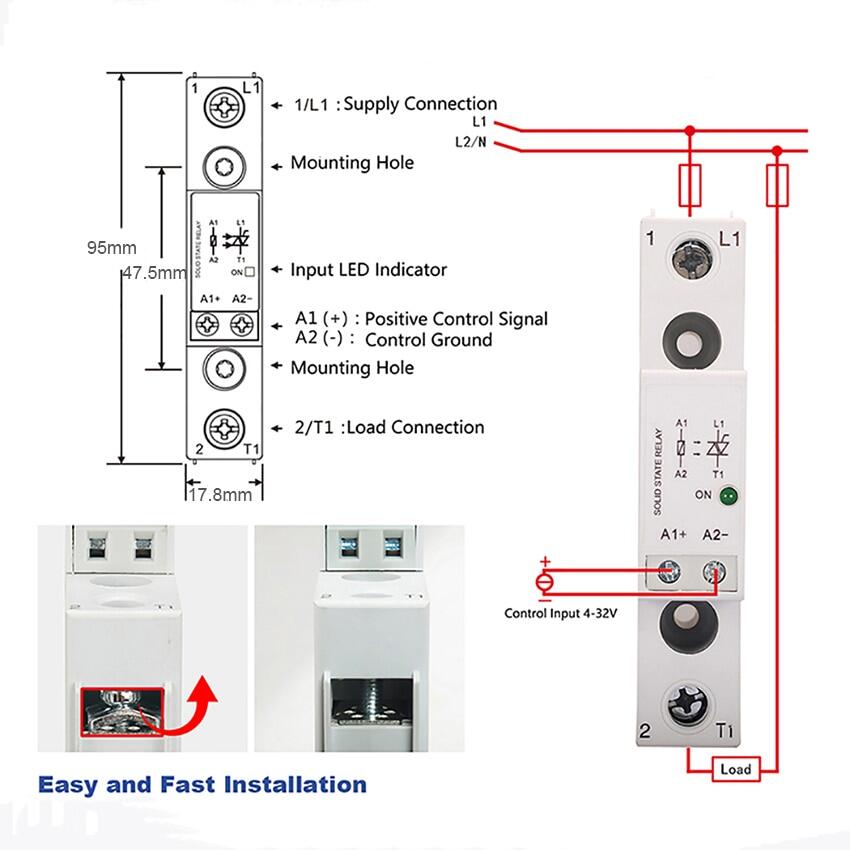 Tra23d25 25a Mini Smart Auto Solid State Relay Module Dc To Ac 3v 3.3v 5v 12v 24vdc In Out 24-280vac Voltage Ssr Relay Board