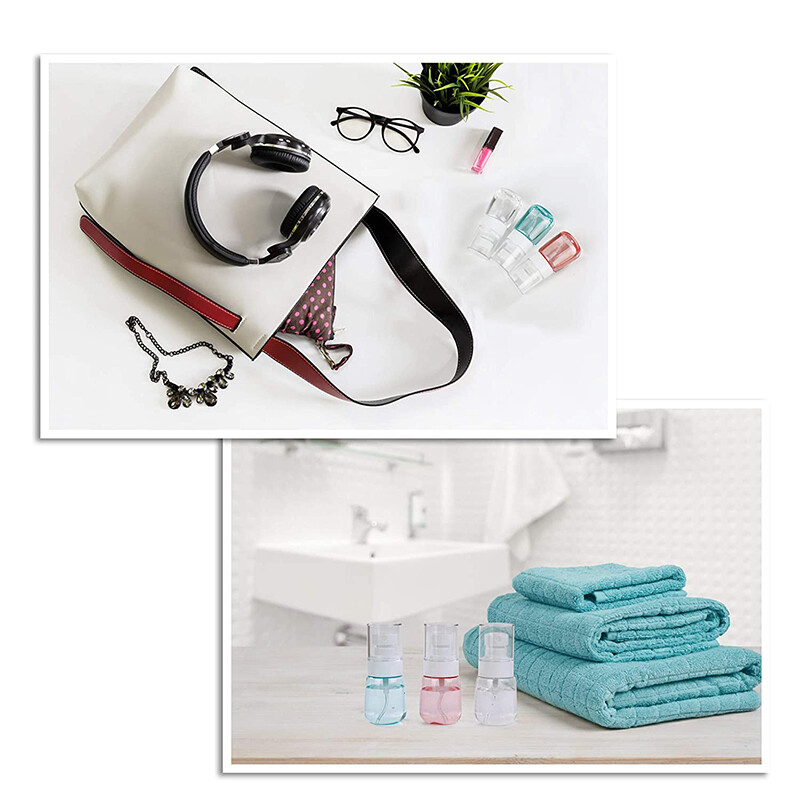 【ZNBY】Fine Mist Spray Bottle Refillable Travel Clear Container, Plastic Empty Makeup Water Bottles Sprayer with Air Press Pump 30ml for Toiletry Cosmetic Skincare Cleaning