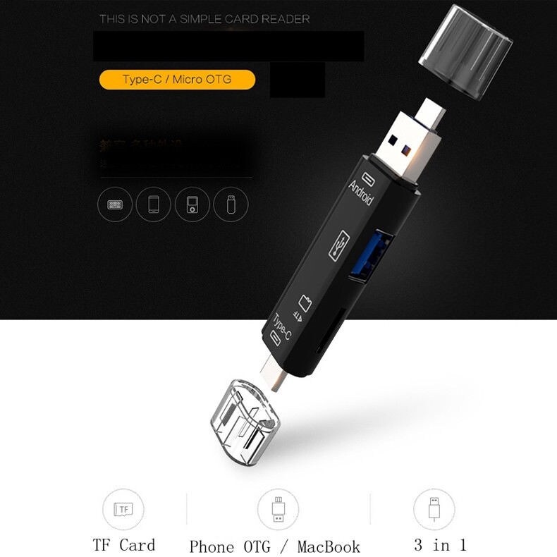 Micro SD USB TF OTG to USB 2.0 Adapter Card Reader For Android IOS Tablet PC