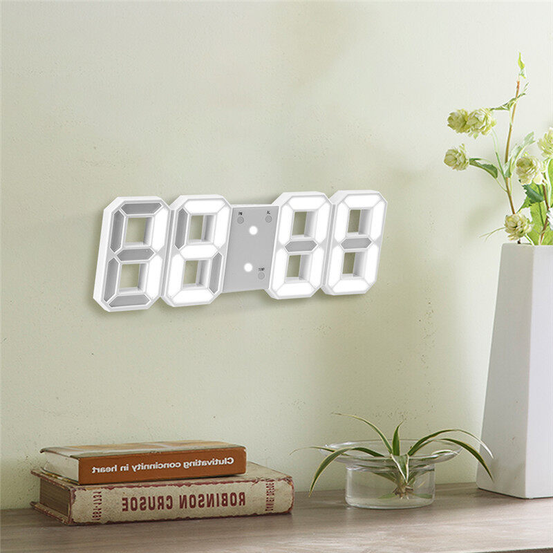 Đồng Hồ Treo Tường Kỹ Thuật Số LED Lớn 3D, Hiển Thị Đèn Ngủ Ngày Giờ Đồng Hồ Để Bàn Đồng Hồ Báo Thức Để Trang Trí Phòng Khách Gia Đình