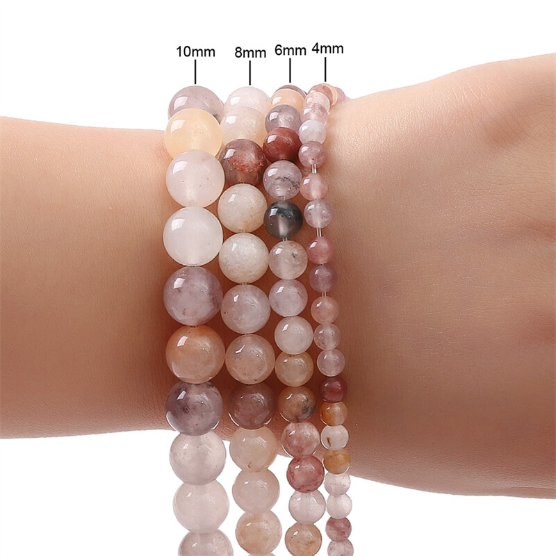 Natural Violet Jasper Stone 4-10mm Round Loose Beads for Necklace Bracelet DIY Jewelry Making