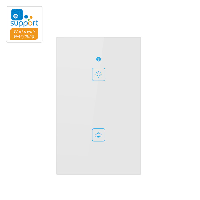 Jiuch wifi us smart switch 120 model ewelink app 90-250v with rf function 2a/gang timing voice control works for alexa google home 1/2/3gang light switches smart wall touch switch wireless wifi switch