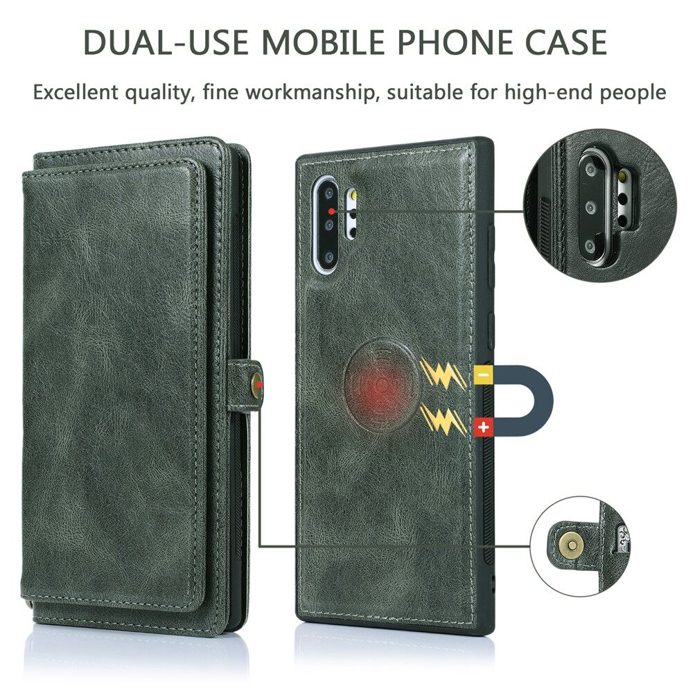 Ốp Lưng Cho Samsung Galaxy Note 10/Note 10 + Plus Chất Liệu Da PU Có Thể Tháo Rời Từ Tính Ví Lật Có Chân Đỡ Vỏ Bọc Với Vỏ Khe Đựng Thẻ