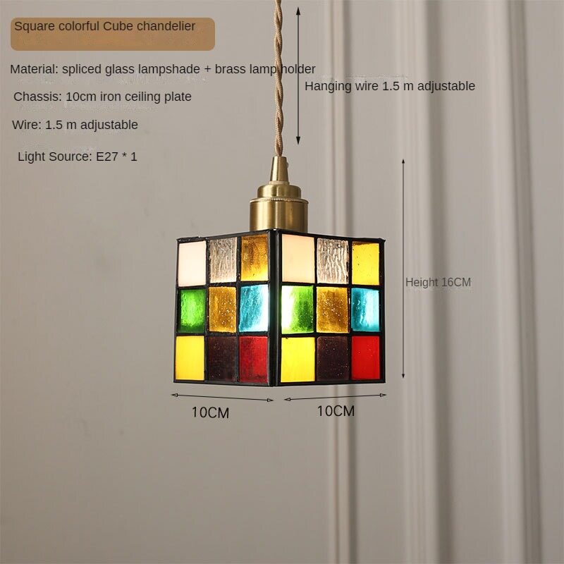 Vintage Glass Pendant Light LED Brass base Chandeliers Nordic Restaurant Café Bar Ceiling Light Creative 4 Leaf Chandelier