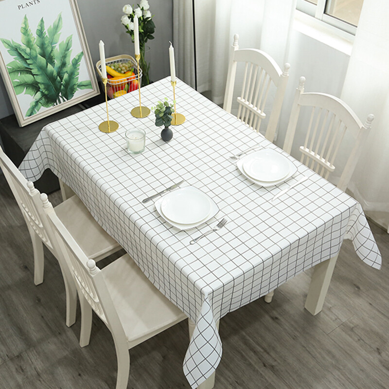 180cm PVC Tablecloth Cover Waterproof Table Linen Disposable Ins Rectangular Table Cloth Table PVC Student Desk Mat