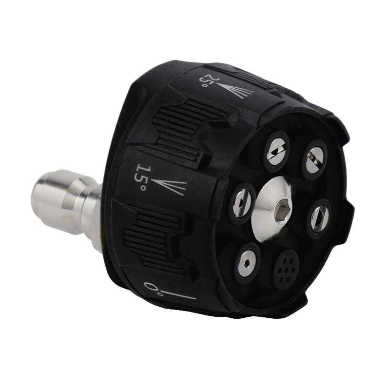 High Pressure Washer Nozzle Multi-function 6-in-1 Adjustable Nozzle 1/4" Quick Plug Male Adapter for Watering Planting