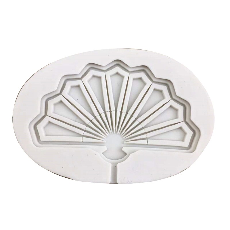 3D Folding Fan Silicone Rubber Flexible Food Safe Mold Clay Resin Ceramics Candy Fondant Candy Chocolate Soap Mould