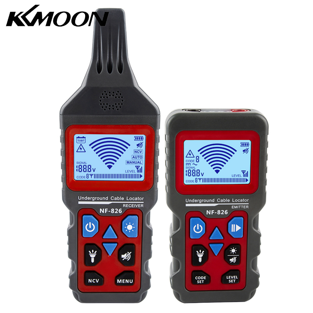 KKmoon NOYAFA NF-826 Underground Cable Locator Wire Tracking Detector Wall and Underground Pipeline Wire Detector Fuse Switch Short Circuit Breaker Fault Finder/Rechargeable Underground Wire Detector