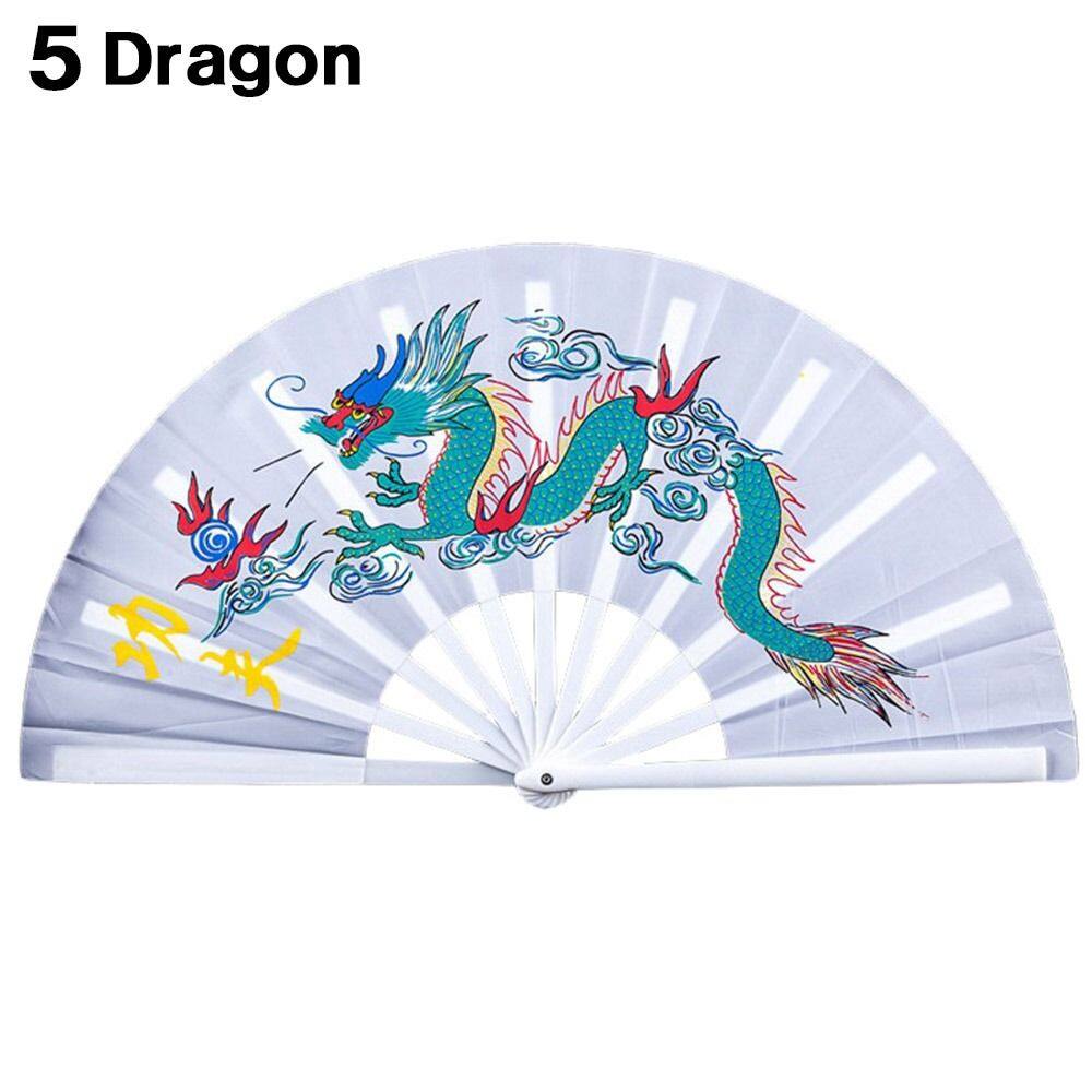 TCBSC8183 33cm Chinese Tai Chi Dance Performance Hand Chinoiserie Gift Folding Stage Fan Plastic Bone Fan Yoga Fan Kung Fu Fan