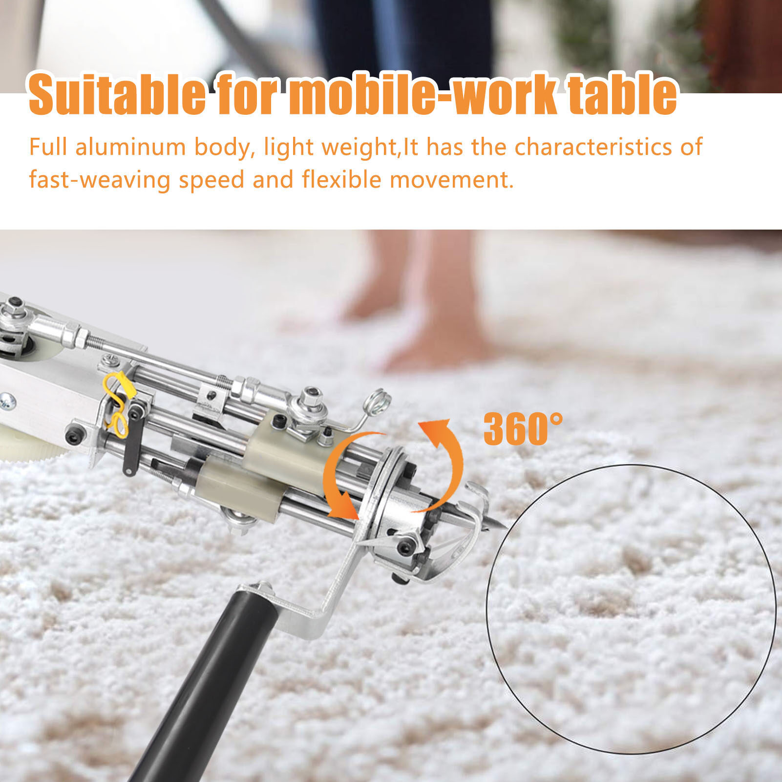 Smart Sensor Electric Carpet Tufting Weaving Machine Professional Flocking Device Industrial Embroidery Tool Cut-Pile Loop-Pile Knitting Equipment