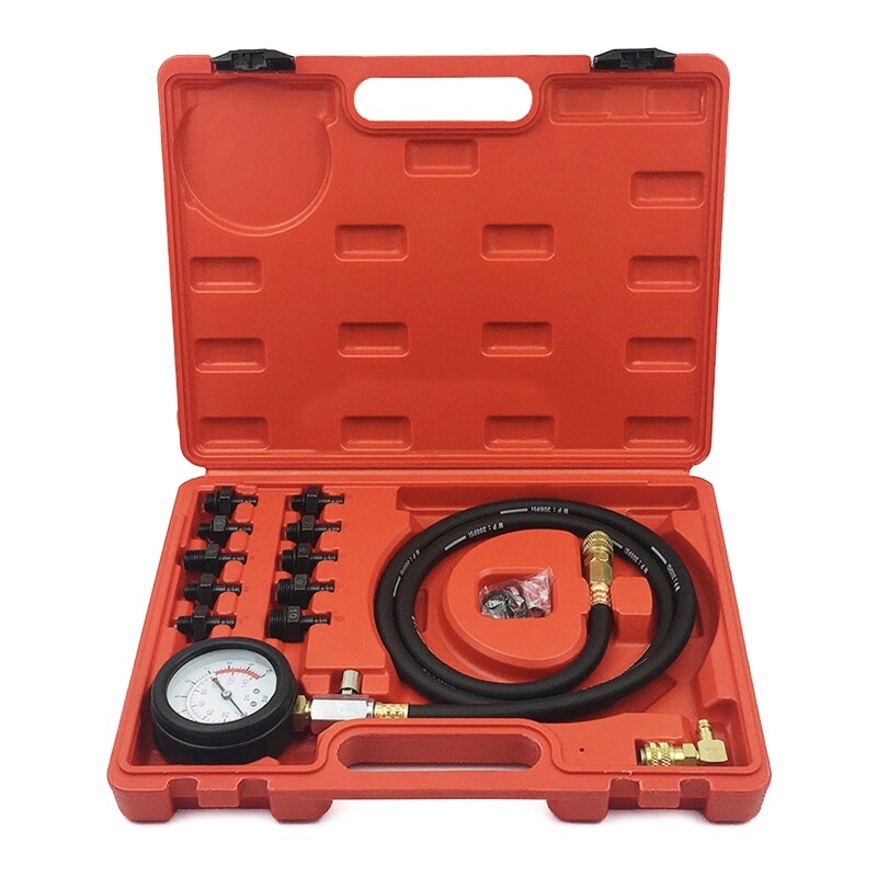 Oil Pressure Tester Kit Professional Oil Pressure Gauge Tool for Engine Diagnostic Test with Hose Adapters & Carry for C