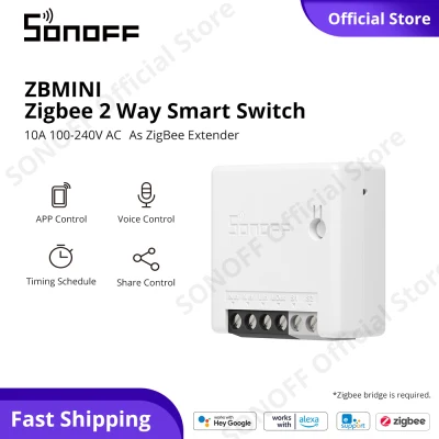 SONOFF ZBMINI Zigbee 3.0 Smart Switch Two Way Control Smart Switch APP/Voice Control Mini Zigbee Light Switch ZigBee Router/Extender, Work with SONOFF Zigbee Bridge, Support SPDT Light Switch