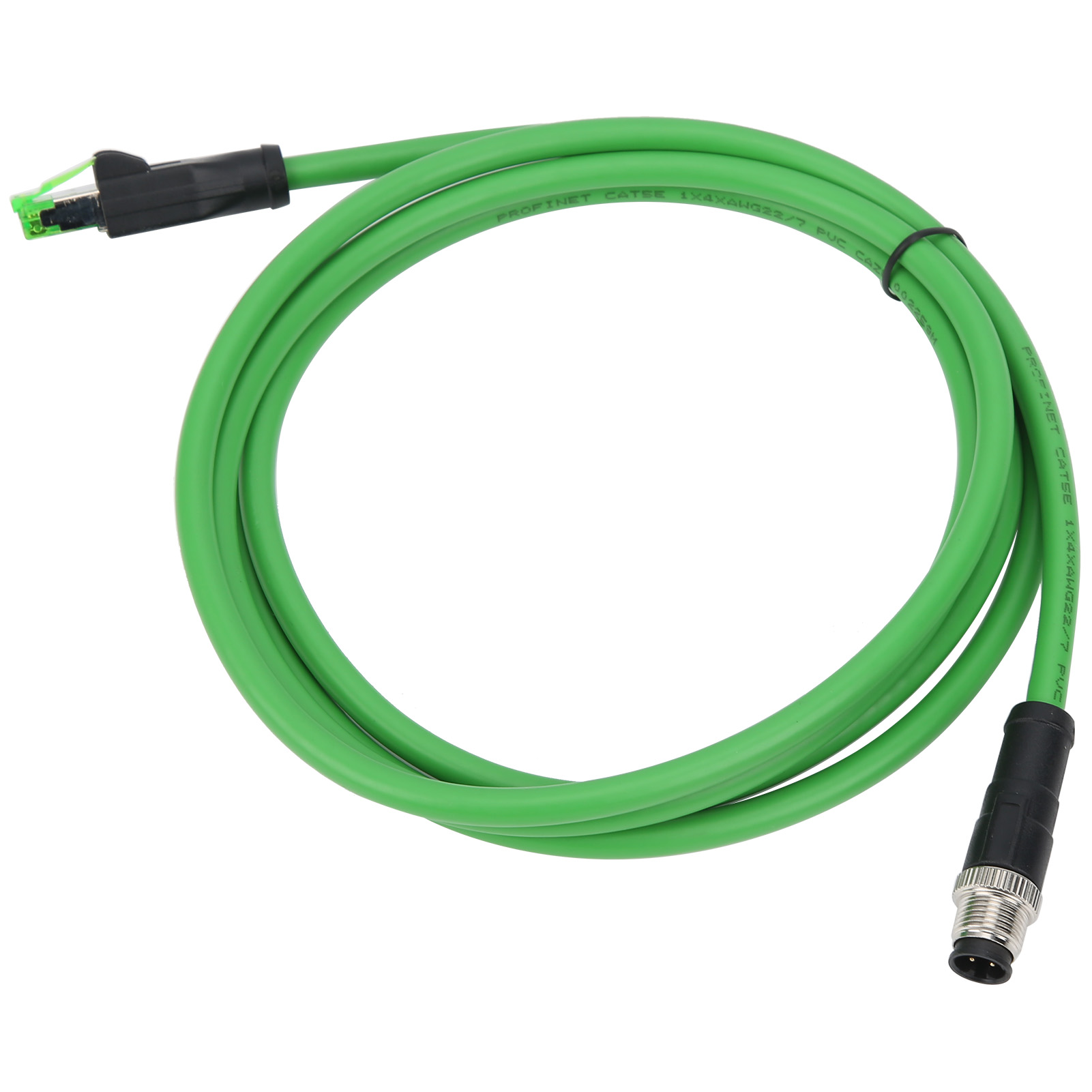 Patch Cord M12 RJ45 Connector Ethernet Shielded Cable 24 AWG Wire IP67 Waterproof